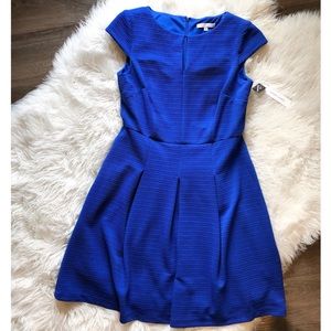 A-Line blue pleated dress size 10 fit and flare